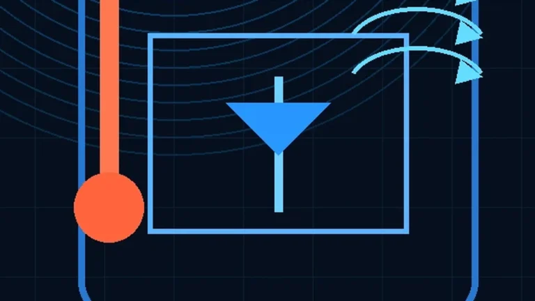 Technical illustration of a 3D printer enclosure with thermometer and airflow arrows