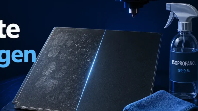 3D printer build plate being cleaned with a microfiber cloth