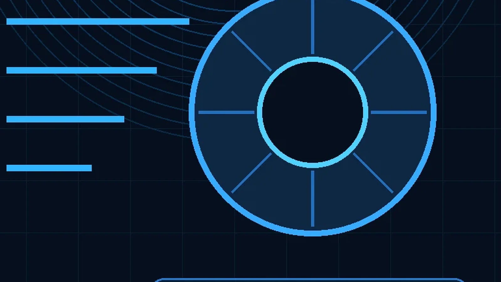 Abstract high-speed filament spool graphic with motion lines on a dark technical background
